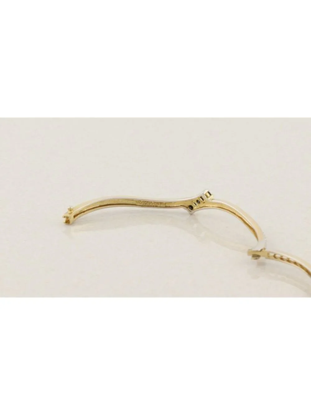 18k Gold Over Sterling Silver Natural Sapphire Bangle Bracelet Opens 7